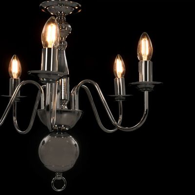 vidaXL Lámpara de araña plateada con 5 bombillas E14
