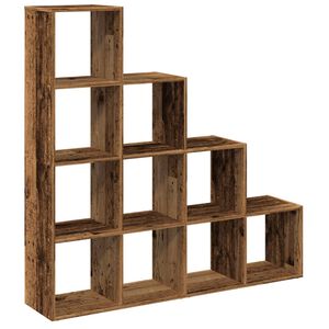 vidaXL Librer&iacute;a divisora 4 niveles madera envejecida 131,5x29x131,5 cm
