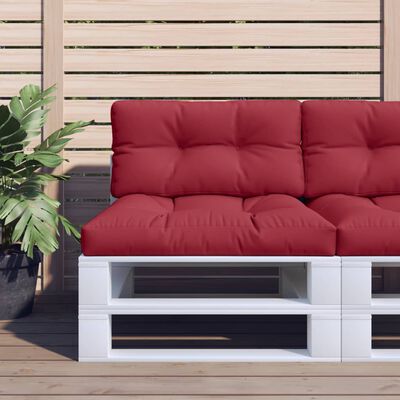 vidaXL Cojín para sofá de palets de tela rojo tinto 80x40x12 cm