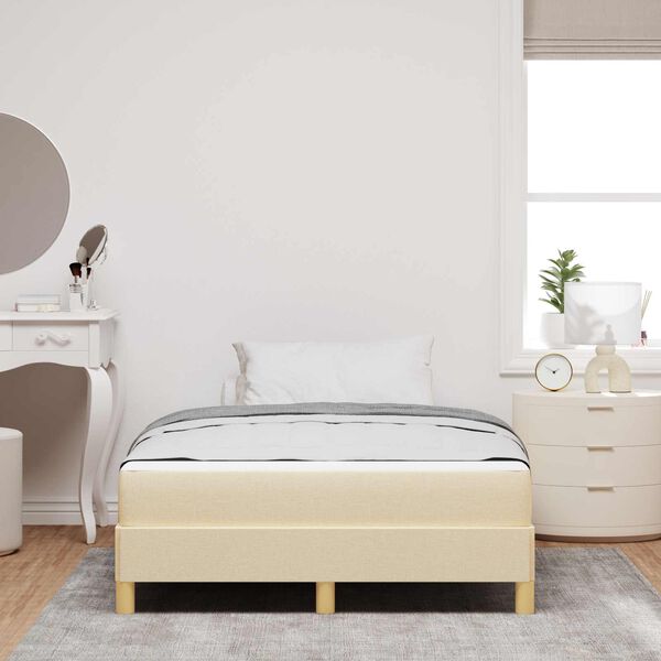 vidaXL Cama tipo Box Spring con colch&oacute;n Crema 120 x 190 cm tela