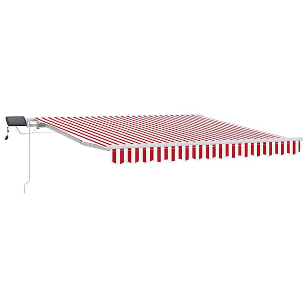 vidaXL Toldo Retr&aacute;ctil Manual Rojo y 350 x 250 cm Tela y acero