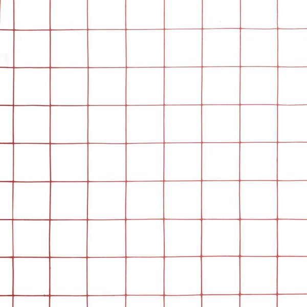 vidaXL Alambrada de gallinero acero revestimiento PVC rojo 25x1,5 m