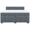 vidaXL Cama box spring con colch&oacute;n terciopelo gris oscuro 180x200 cm