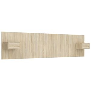 vidaXL Cabecero de cama con mesitas madera contrachapada roble Sonoma