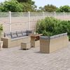 vidaXL Conjunto de sof&aacute; de jard&iacute;n 11 pcs Beige rat&aacute;n sint&eacute;tico