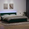 vidaXL Cama box spring con colch&oacute;n y LED terciopelo verde oscuro 180x220 cm