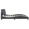 vidaXL Estructura de cama con LED sin colch&oacute;n terciopelo gris oscuro 200x200 cm