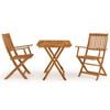 vidaXL Comedor de jard&iacute;n plegable 3 piezas madera maciza de acacia