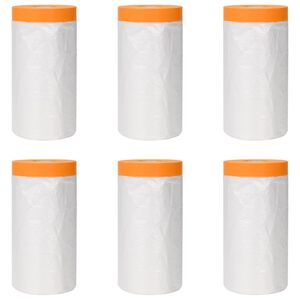 vidaXL L&aacute;mina de polvo con cinta adhesiva 6 pcs 140 x 3300 cm HDPE