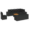 vidaXL Set de sof&aacute;s de jard&iacute;n 8 piezas y cojines rat&aacute;n sint&eacute;tico negro