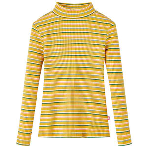 Camiseta infantil de manga larga cuello alto color ocre 104