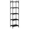 vidaXL Librer&iacute;a de 5 estantes madera de ingenier&iacute;a negro 40x30x154 cm