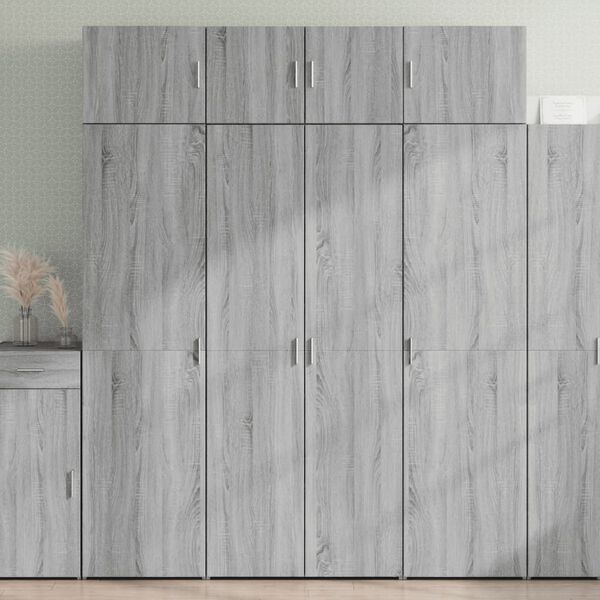 vidaXL Armario de madera ingenier&iacute;a gris Sonoma 80x42,5x225 cm