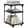 vidaXL Soporte para Impresora Roble Negro 43 x 48 x 64 cm