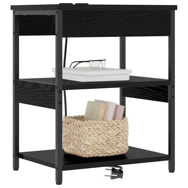 vidaXL Armario de Noche Roble Negro 41 x 31 x 51 cm