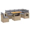 vidaXL Set sof&aacute;s de jard&iacute;n 7 piezas y cojines rat&aacute;n sint&eacute;tico beige