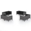 vidaXL Set sof&aacute;s de jard&iacute;n 8 pzas cojines rat&aacute;n sint&eacute;tico gris oscuro