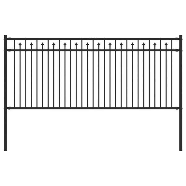 vidaXL Valla de P&uacute;as Negro 200 x 130 cm