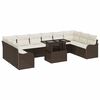 vidaXL Conjunto de sof&aacute; de jard&iacute;n 11 uds. Marr&oacute;n Polirat&aacute;n