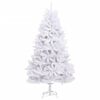 vidaXL Árbol de Navidad artificial con bisagras y soporte blanco 180cm
