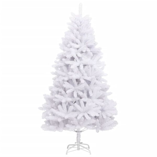 vidaXL Árbol de Navidad artificial con bisagras y soporte blanco 180cm