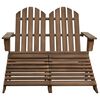 vidaXL Silla Adirondack de jard&iacute;n 2 plazas madera de abeto marr&oacute;n