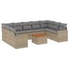 vidaXL Juego de sof&aacute;s jard&iacute;n con cojines beige 10 pzas rat&aacute;n sint&eacute;tico