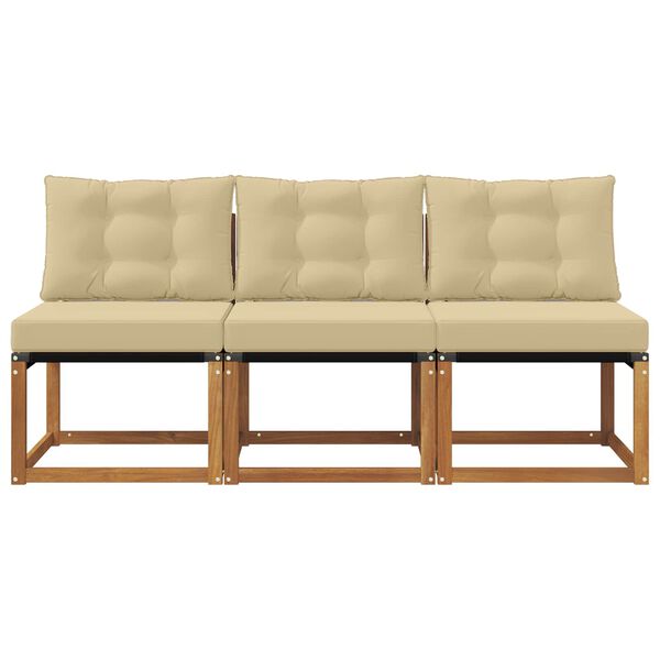 vidaXL 3 Pieza Sof&aacute; central de exterior