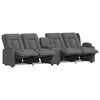 vidaXL Sillón de masaje reclinable 4 plazas con portavasos gris claro
