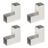 vidaXL Conectores de postes en L 4 uds metal galvanizado 71x71 mm
