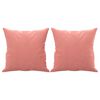 vidaXL Sof&aacute; 2 plazas almohadas y cojines terciopelo rosa 120 cm
