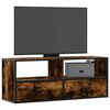 vidaXL Mueble TV metal y madera contrachapada roble humo 100x31x39,5cm