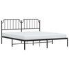 vidaXL Estructura cama sin colch&oacute;n con cabecero metal negro 183x213 cm