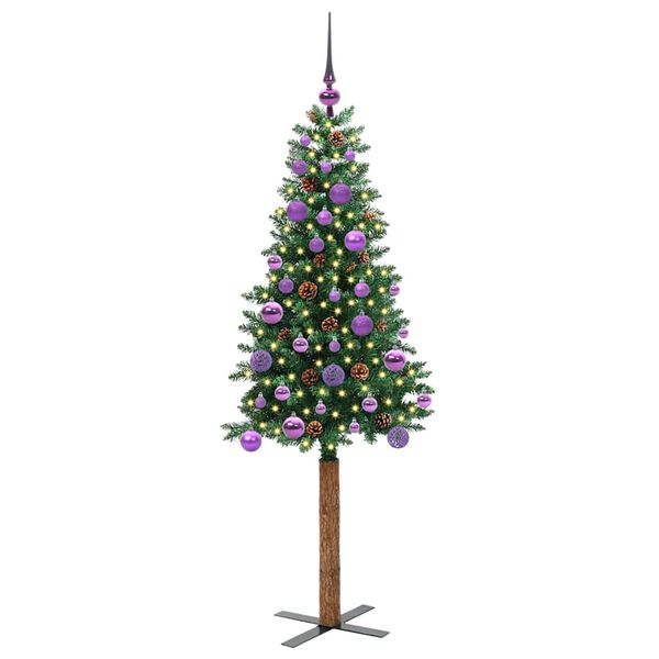 vidaXL &Aacute;rbol de Navidad Delgado con 150 LED con soporte Verde 150 cm