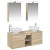vidaXL Juego de muebles de ba&ntilde;o 5 pcs Roble Sonoma
