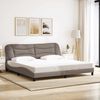 vidaXL Estructura de cama sin colch&oacute;n Hvar tela gris taupe 200x200 cm