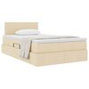 vidaXL Cama con almacenamiento y colchón Crema 120 x 200 cm
