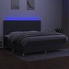 vidaXL Cama box spring colch&oacute;n y luces LED tela gris claro 200x200 cm