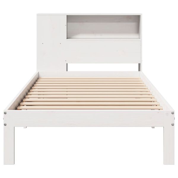 vidaXL Cama con estantería sin colchón madera maciza de pino 90x190 cm