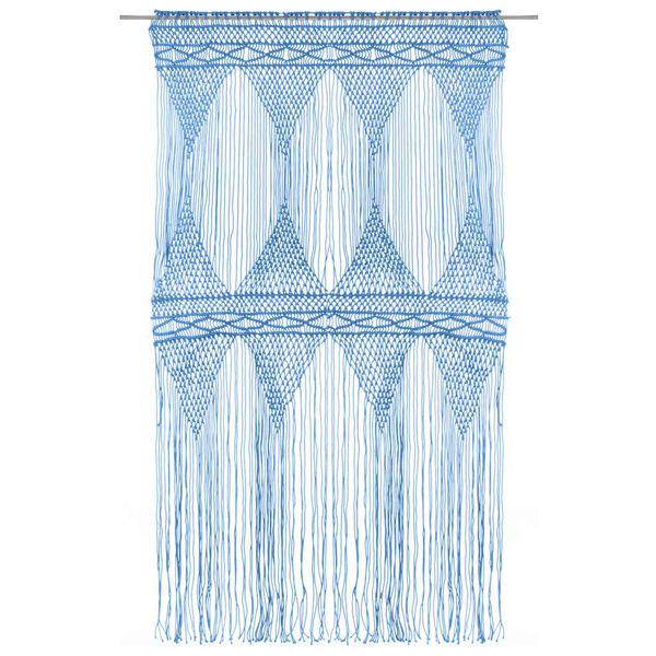 vidaXL Cortina de macramé algodón azul 140x240 cm