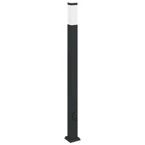 vidaXL Baliza de luz con toma de corriente de 110 cm, color negro, IP44