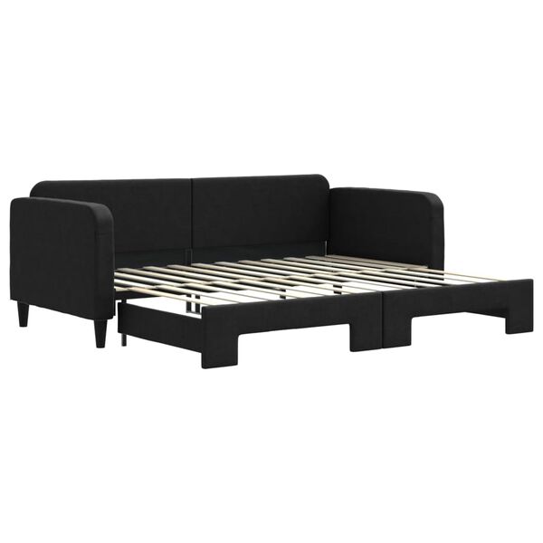 vidaXL Sof&aacute; cama nido tela negro 90x200 cm