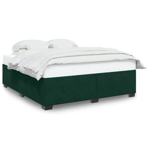 vidaXL Estructura cama sin colch&oacute;n terciopelo verde oscuro 200x200 cm