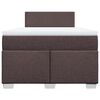 vidaXL Cama box spring con colch&oacute;n tela marr&oacute;n oscuro 120x200 cm