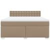 vidaXL Cama box spring con colch&oacute;n cuero sint&eacute;tico capuchino 180x200cm