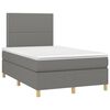 vidaXL Cama box spring con colch&oacute;n y LED tela gris oscuro 120x200 cm