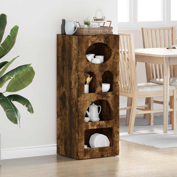 vidaXL Aparador Roble ahumado 40 x 35 x 100,5 cm Madera de ingenier&iacute;a