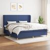 vidaXL Cama box spring con colch&oacute;n tela azul 200x200 cm