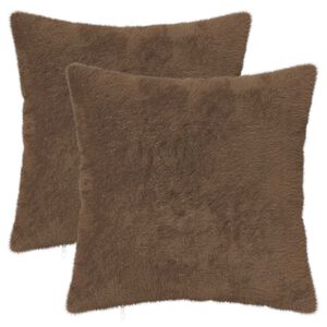 vidaXL Funda de almohada 2 uds. HEERLEN Marr&oacute;n Claro 35 x 35 cm