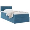 vidaXL Cama con almacenamiento Azul Oscuro 90 x 190 cm Terciopelo